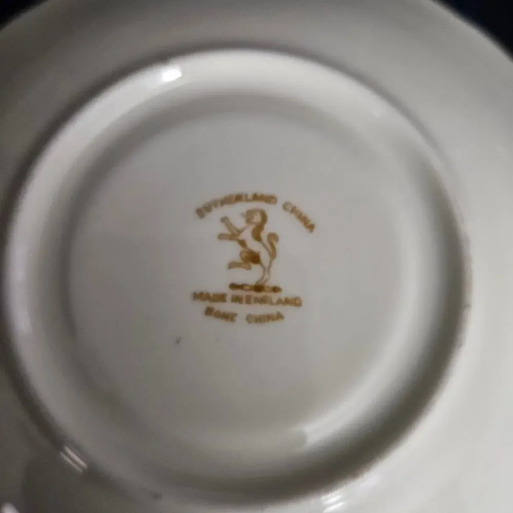 Set of 5 Sutherland China Floral Bone China Tea Cup Saucers England